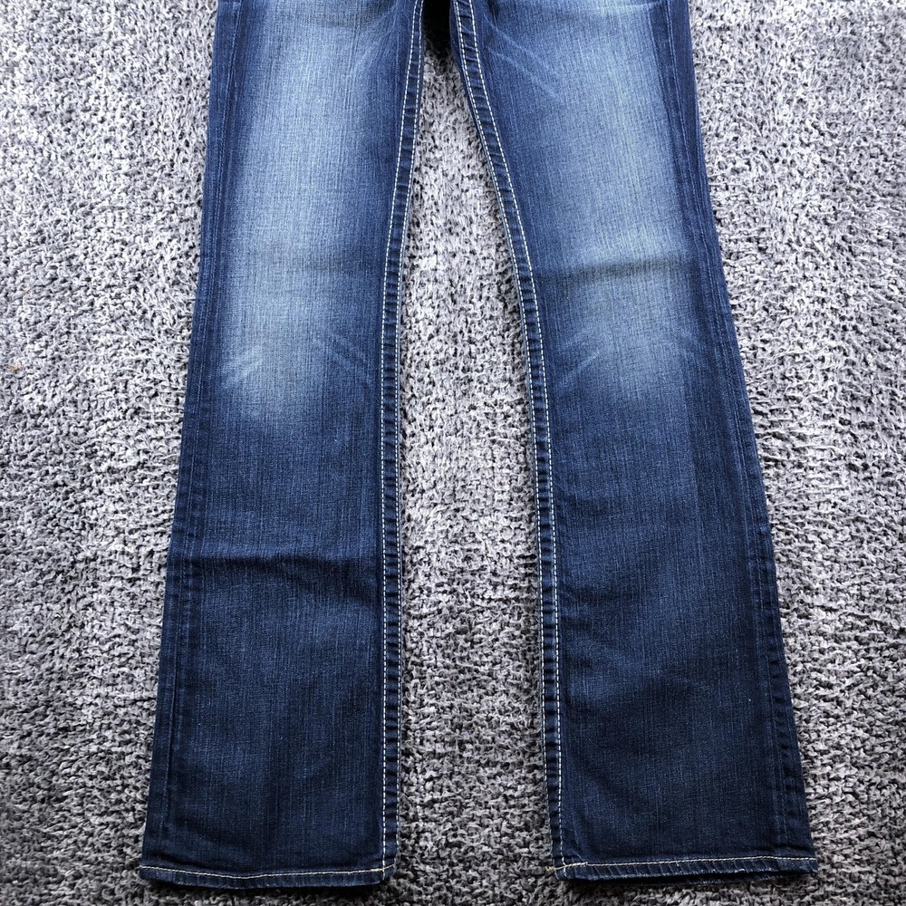 Big Star Remy Jeans Womens 27L Tall Blue Med Wash Low Rise Bootcut Stretch - Picture 4 of 16